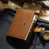 Держатели кожаная паспортная обложка Men Vintage Business Travel Wallet Подлинные кожа