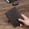 Holders Vintage Crazy Horse Genuine Cowhide Leather Casual Women Men's Women's Large Passport Cover Credit ID Card Holder Cash Case