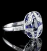 Anéis da faixa de casamento de joalheria para casais 925 Sterling Silver Sapphire retro diamante anéis cheios de mulheres no engajamento 5846817