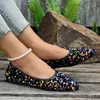 Flats décontractés chaussures pointues bling femmes marche sandales de printemps