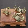 Estatuetas de caranguejo de latão puro Miniaturas Animais Ornamentos de cobre Office Decoration Crafts Decor Nordic 1pcs 240418