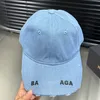 Luxury Designer Baseball Caps Moda Lavagem de Cowboy Letters Letters Men Bordado do Sun Hat Hat Tongue Tongue Bap