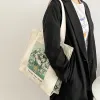 Buckets Extra Thick Canvas Female Shoulder Bag Van Gogh Morris Vintage Oil Painting Zipper Books Handbag Large Tote For Women Shopping