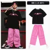 Zestawy odzieży Matka Kids Crop Top Cute Joggers Boys T-Shirt Street Dance Dance Spodnie Kpop Pants Child Cool Streetwear Jazz Ubrania