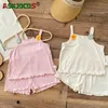 Kläder sätter sommar blommig tank topp shorts set barn baby barn flickor 0-6 år - det perfekta modeuttalandet för din lilla prinsessa!