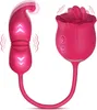 Vibrador de juguete de sexo de rosa, vibrador de lamer de lengua del clítoris 2in1 con 18 modos de vibración para pezones de consoladores de clítoris, dispositivo de estimulación sexual de rosa, juguetes sexuales para mujeres para mujeres