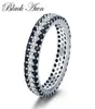 Moderinge Klassische Silberfarbe Juwelrry Bague Runde schwarze Spinell -Verlobungsringe für Frauen Bijoux Femme C4439898496