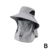 Berets Sunshade Hat Big Eal Mask Fishing Outdoor Caps Sport Detachable klimbescherming Wandel Zon Werk F7P2