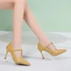 Casual Shoes Spring And Autumn Fashionable Style Pointed Head One Line Buckle Mary Jane French Slim Heels High