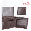 ウォレットrfidブロックカウレザーウォレットメンファッションショートバイフォールドウォレットヴィンテージコインポケット男性財布の財布とギフトボックス