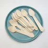 Wooden Ice Cream Spoon Disposable Mini Wood Coffee Spoons Western Dessert Scoop Wedding Party Tableware Kitchen Accessories Th0957 s