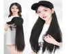 Ball Caps Long Straight Hat Wig Natural Brown Wigs Connect Synthetic Baseball Cap Hair Adjustable For WomenBall6656823