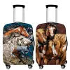 Accessories Thicken Elastic Luggage Cover Cute Horse Pattern Baggage Cover Suitable 19 32 Inch Suitcase Case Dust Cover Travel Accessories