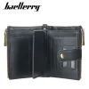 Plånböcker Nya järnkedjor Mäns korta plånbok HASP Retro Double Zipper Multi Card Holder Pu Leather Purse för manlig dollar Pengarpåse