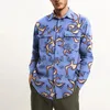 Dicke Hemden Mäntel Männer Streetwear Hip Hop Porträt Muster Farbe Block Langarm Shirt Jacken Männer Harajuku Freizeithemden 240412