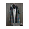 Abiti taglie forti da donna Casualmente Plaid Butt Pint Lg Shirt Shirt Camicia X6NC Droping Delivery Dhrhb