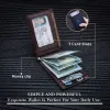 Portefeuilles noirs en fibre de carbone dollar argent Clip RFID Blocking Id Cash Credit Carte Slit Thin Thin Real Leather Wallet Mens Cartes pour hommes