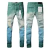 デザイナーパープルブランドfor Men for Men Pants Jeans Summer Hole Hight Quality Embroidery Purple Jean Denimズボンメンズパープルジーンズ冬74