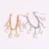 Braccialetti di collegamento Lettera esagerata Lettera Shiny Rhinestone Chain Bracciale di lussuoso stile di lusso in stile 22k Placted Bride Gioielli Trendy Regali Femmina Femmina