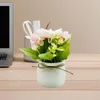 Dekorative Blumen Keine Wartung Künstliche Pflanzen elegante Topf für Home Office Decor Kunstblumenzimmer Schlafzimmer Schlafzimmer