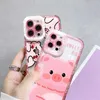 Cell Phone Cases For IPhone 14 15 Pro Max Case Cartoon Dinosaur Pink Pig Phone Case for IPhone 11 12 13 Pro Max X XS XR 7 8 Plus SE Cover J240418