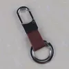 Anahtarlıklar Toptan 1 PCS Kahverengi Siyah Renk Erkekler Sahte Deri Kayış Anahtarlama Anahtarlık Anahtar Zincir Ring Clip Tutucu