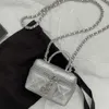 designerska torba luksusowa chanells srebrna skórzana torba torba do makijażu ręczna torba na łańcuch crossbody Modna mini torba do ust