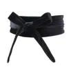 Fashion Women''s Velvet Dress Waist Belts Wide Corset Cinch Belts Ladies Bowknot Self Tie Wrap Around Obi Waist Band Cummerbunds 240410