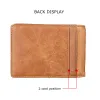 Clips Genuine Leather Money Clip For Man Women RFID Slim Bifold Male Purse Billfold Wallet Money Clip Female Clamp For Cash