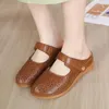 Slippers Summer Femmes 1,5 cm plate-forme 5cm coins talons hauts Vintage Femelle grande taille couture maman chaussures Lady Bohemian Hole Tlides