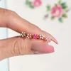 Stift Ohrringe Hochwertige tropfende Öl Tiny Fünf Blütenblüten Blütenblüte vergoldete Kupfer Silber Nadel Mode Schmuck für Frauen Mädchen