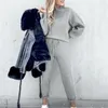 Damesbroeken 2pcs Vrouwen Loungewear Pak lange mouwen losse casual tops joggingbodems met zakken tracksuit voor sport yoga gym