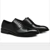 Dress Shoes Business Men's Manne All Balck Oxford Wedding Flat Heel Casual Square Toe echte lederen veterheren maat 45