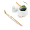 Conjuntos de Teaware 2x Cerimônia de chá Matcha Ceramic Bowl Bamboo Scoop Scoop Set