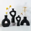 Vases Black And White Ceramic Vase Dried Flowers Living Room Flower Arrangement Hydroponic Dining Table Home Decoration Ornaments