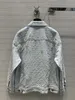 Milan Runway Damenjacken 2024 neuer Frühjahrs-Sommer-Lampenhals Langarm Marke Gleiche Style Coats Designer Tops 0420-5
