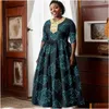 Plus Size Dresses African Womens Dr Ankara Loose Chest Patch Embroidery Embellished A2325056 O42Z Drop Delivery Apparel Dhas3