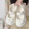 Slippers 2024 Sandals Cute Little Flower DIY Hole Garden Shoes Lolita Thick Sole EVA Outdoor Two Wear