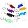 Peixe peixe moldar vinho liga de zinco de cerveja Bottle Bottle Metal Keychain Ring Bar Party Party Presente de casamento criativo TH0894 BONE