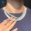 Pass Diamond Test Cuban Link Chain Hip Hop 925 SERPING SIRGLE 15 mm VVS Moisanite Ice Out Collier