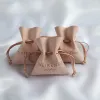Sieraden Drawstring Microvezel Kleine cadeauboga Juwelen Verpakkingszakken voor wimpers Hair Rings ketting bruiloft Candy Bag kan afdrukken