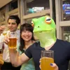 Fournions de fête Costume de cosplay drôle Unisexe Femmes adultes Men Carnaval Green Frog Masque Headgear Alien Latex se moque des cadeaux de jouets