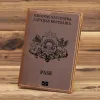 Tutucular Tam Orijinal Deri Cumhuriyeti Letonya Ülke Pasaport Kapağı Cowhide Deri Passaport Damalı Tutucu Seyahat Aksesuarları