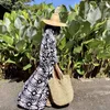 Flordevida tryck lång kimono cover-ups cardigans rayon kvinnor belyser lätt vikt snabb torr strand täckning tie dye boho klänning