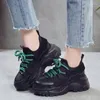 Fitness Shoes Women Sneakers for Vulcanize Casual Fashion Dad Platform 2024 Black Woman