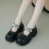 Scarpe casual Diamond Women High Heels Sole spessa con tacco Mary Janes Piattaforma Comfort Lolita Retro British Ladies Pumpe