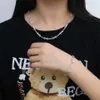 Hip Hop -halsband japansk stil spänne 2,5 mm fin tornkedja mikrouppsättning zirkon hiphop par armband för män och kvinnor