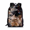 Sacs Migne Animal Cat Print School Sacs For Girls Boys Kids Backpacks Femme Femme Étudiant Étudiant sac à dos