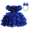 Little Girl's Pageant Dresses Birthday Party Toddler Kids Formal Wear Ball Gown Sequins Teen Kids Size 5 7 9 Real Image Blue Black Red Pink