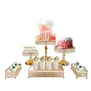 Bakeware Tools 1st/Lot Gold Cake Stand Metal Dessert Table Set Tiered Cupcake Holder Fruit Candy Plate for Wedding Birthday Party